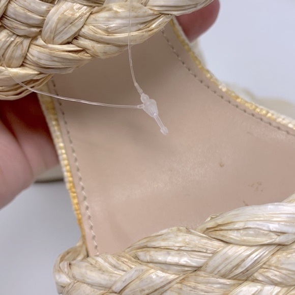 Nicole Miller Woven Straw Block Heeled Square Toe Sandals    NWOT - Picture 13 of 16